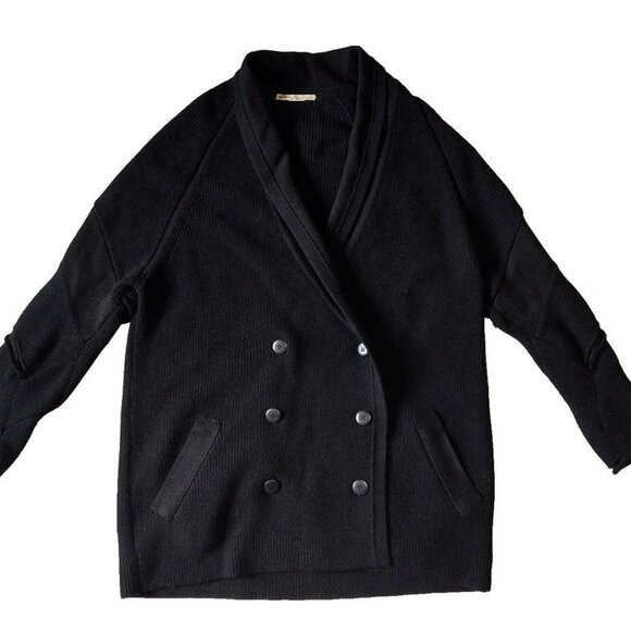 BALENCIAGA heavy wool cardigan jacket Black - Picture 2 of 8